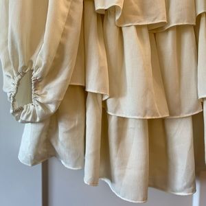 Ivory WeWoreWhat Ruffle Mini Dress